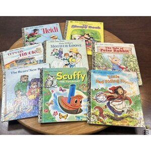 Vintage LITTLE GOLDEN BOOK LOT 8 Mother Goose, Heidi, Peter Rabbit, bears baby